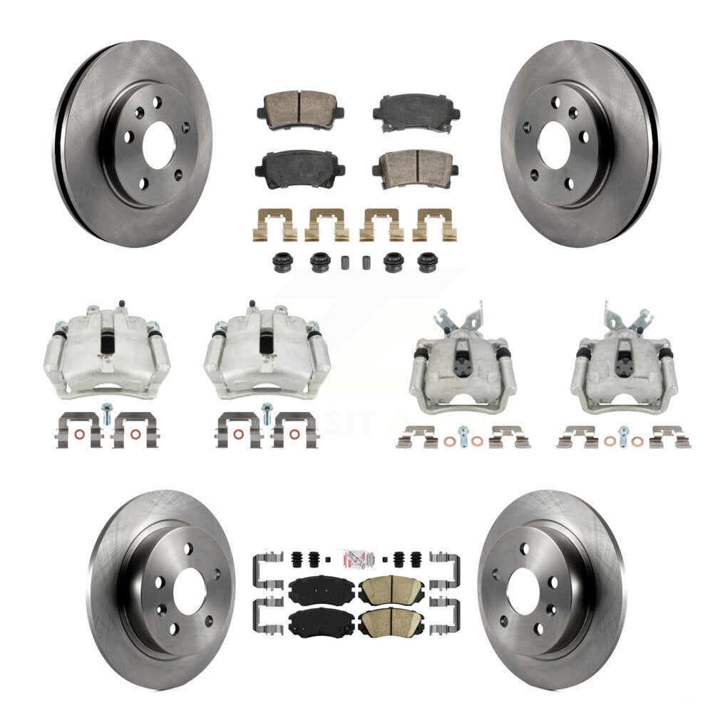 Front Rear Disc Brake Caliper Rotors And Ceramic Pads Kit (10Pc) For Chevrolet Malibu KC8-103257N