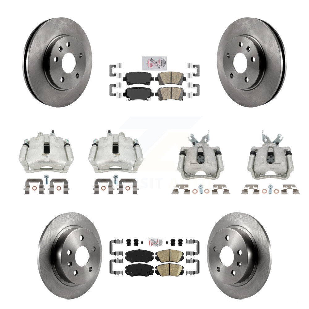 Front Rear Disc Brake Caliper Rotors And Ceramic Pads Kit (10Pc) For Chevrolet Malibu KC8-103259N