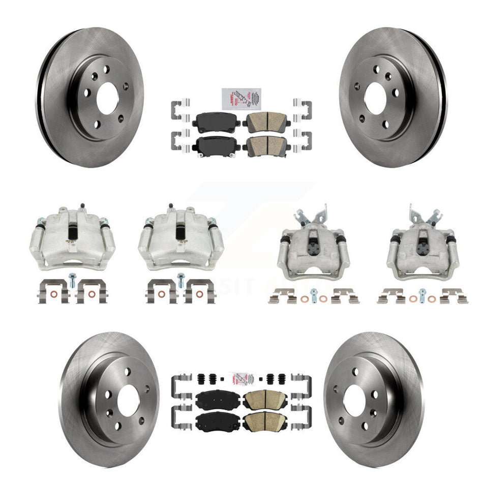 Front Rear Disc Brake Caliper Rotors And Ceramic Pads Kit (10Pc) For Chevrolet Malibu KC8-103259N