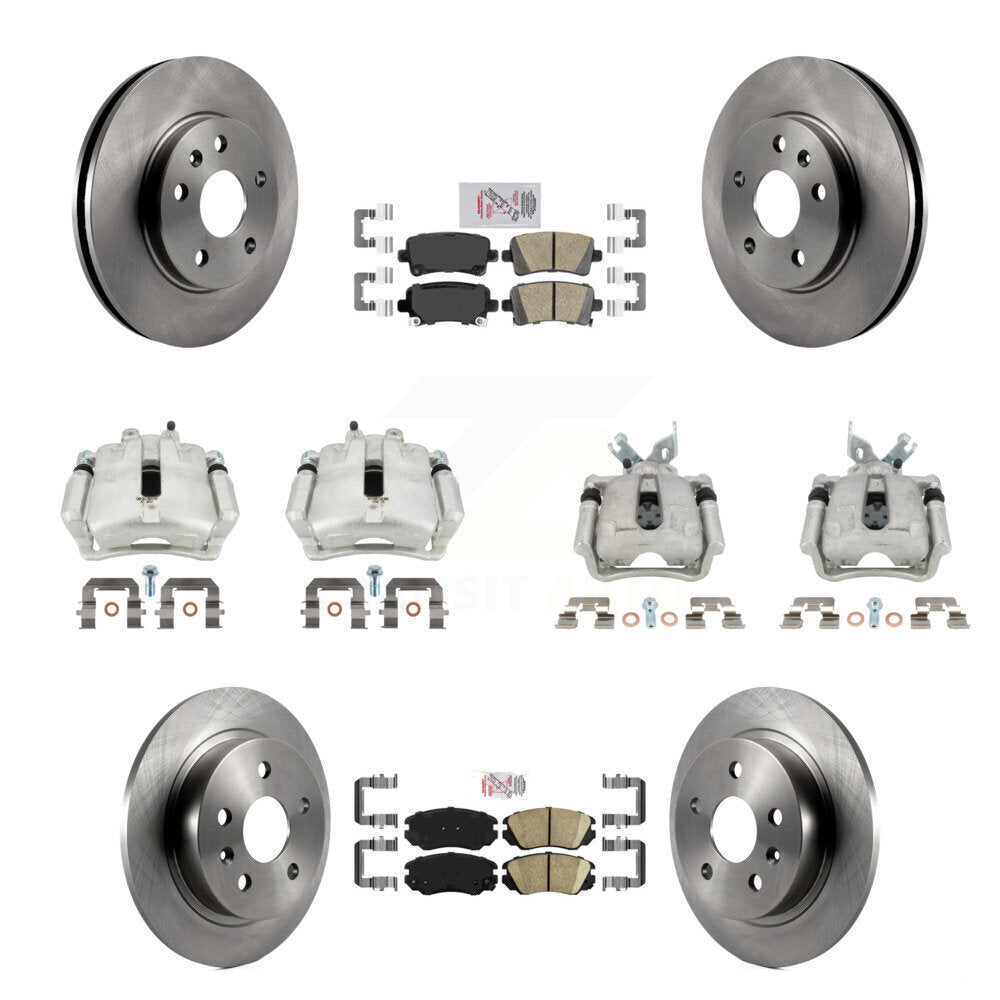 Front Rear Disc Brake Caliper Rotors And Ceramic Pads Kit (10Pc) For Chevrolet Malibu KC8-103260N