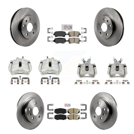 Front Rear Disc Brake Caliper Rotors And Ceramic Pads Kit (10Pc) For Chevrolet Malibu KC8-103260N