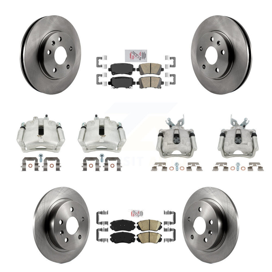 Front Rear Disc Brake Caliper Rotors And Ceramic Pads Kit (10Pc) For Chevrolet Malibu KC8-103260N