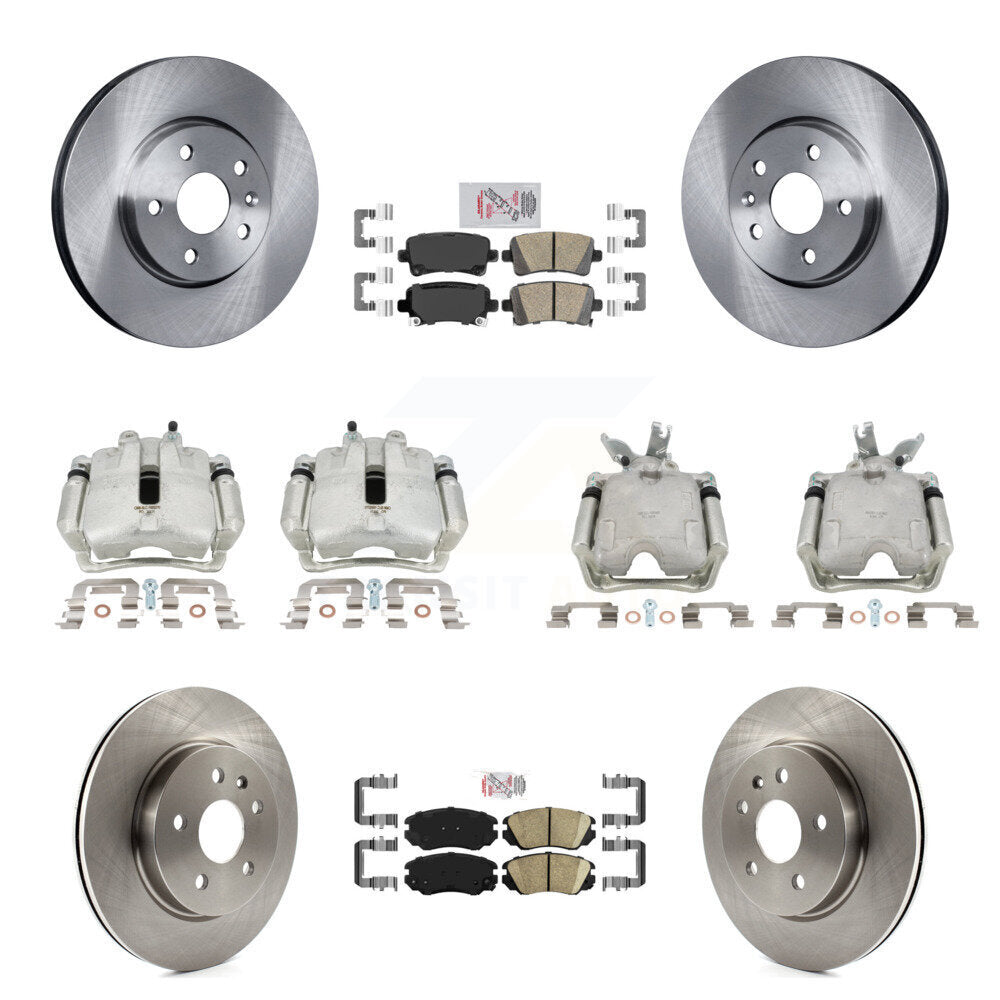 Front Rear Disc Brake Caliper Rotors And Ceramic Pads Kit (10Pc) For Chevrolet Malibu KC8-103264N
