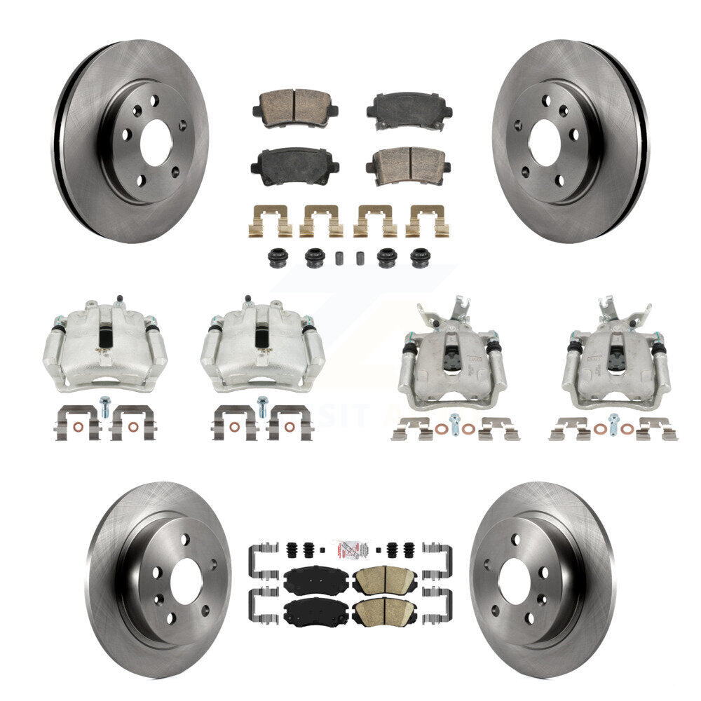 Front Rear Disc Brake Caliper Rotors And Ceramic Pads Kit (10Pc) For Chevrolet Malibu KC8-103265N