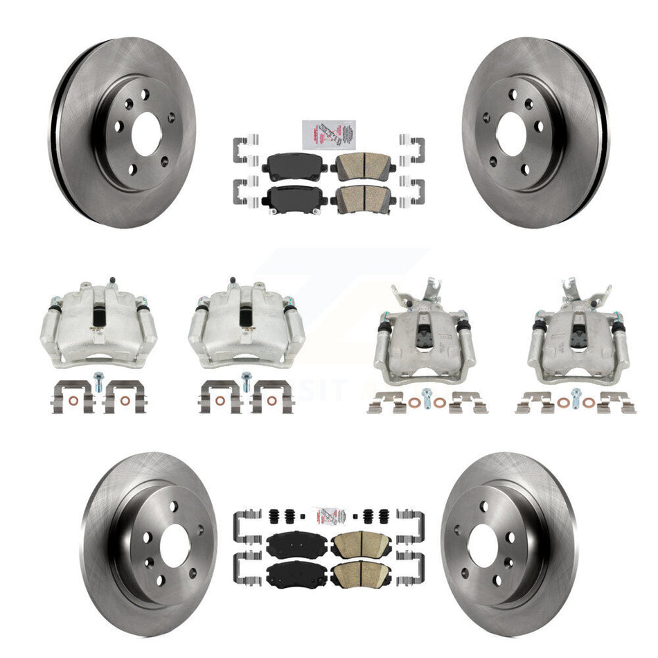 Front Rear Disc Brake Caliper Rotors And Ceramic Pads Kit (10Pc) For Chevrolet Malibu KC8-103267N