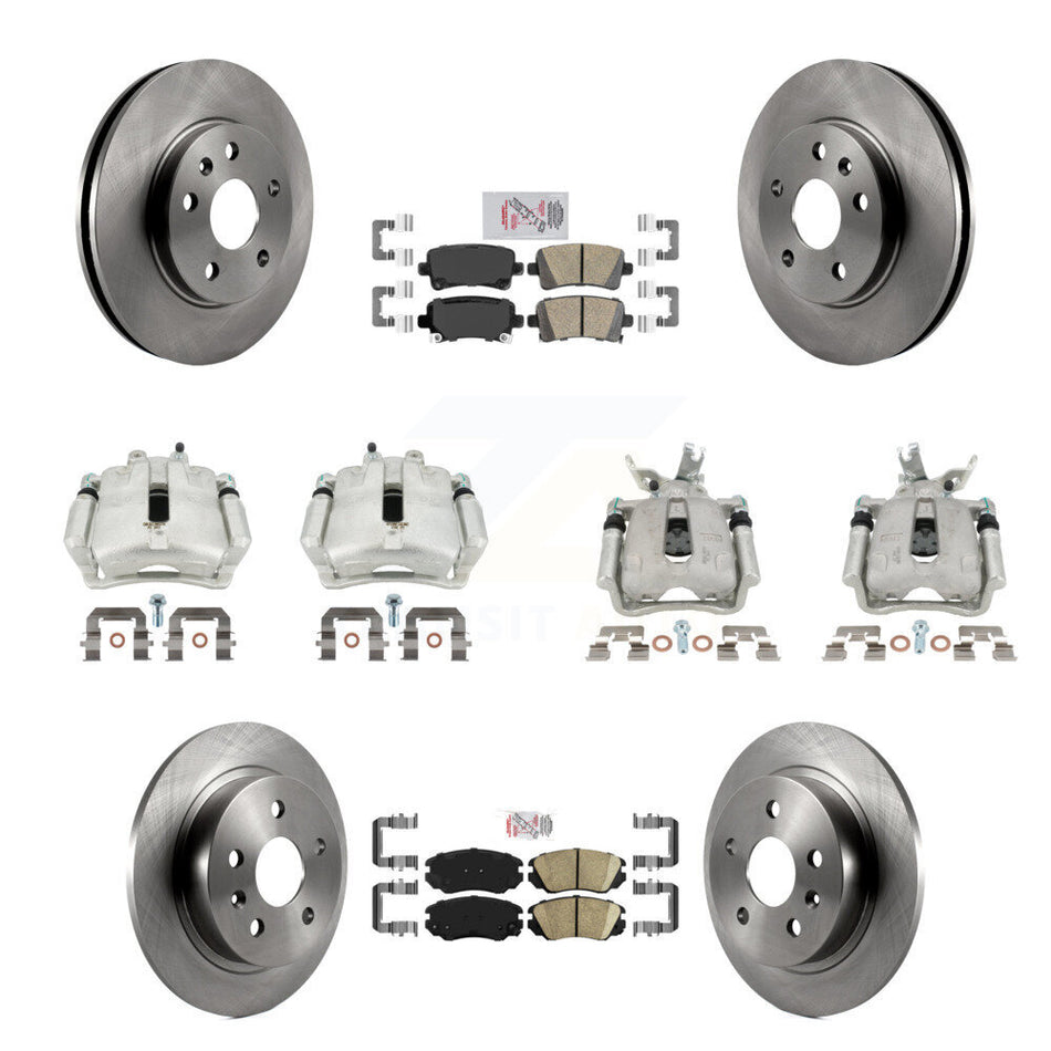 Front Rear Disc Brake Caliper Rotors And Ceramic Pads Kit (10Pc) For Chevrolet Malibu KC8-103268N
