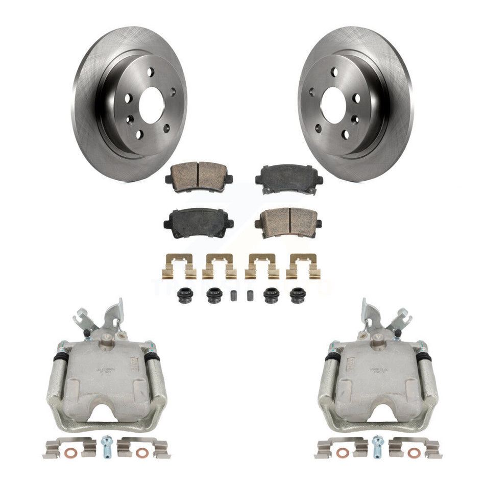 Rear Brake Caliper Rotor Ceramic Pad Kit For 2011-2016 Buick Regal 2.0L With Solid KC8-103279N