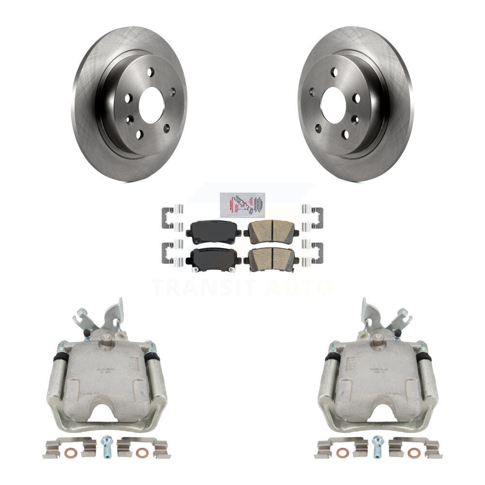 Rear Brake Caliper Rotor Ceramic Pad Kit For 2011-2016 Buick Regal 2.0L With Solid KC8-103280N