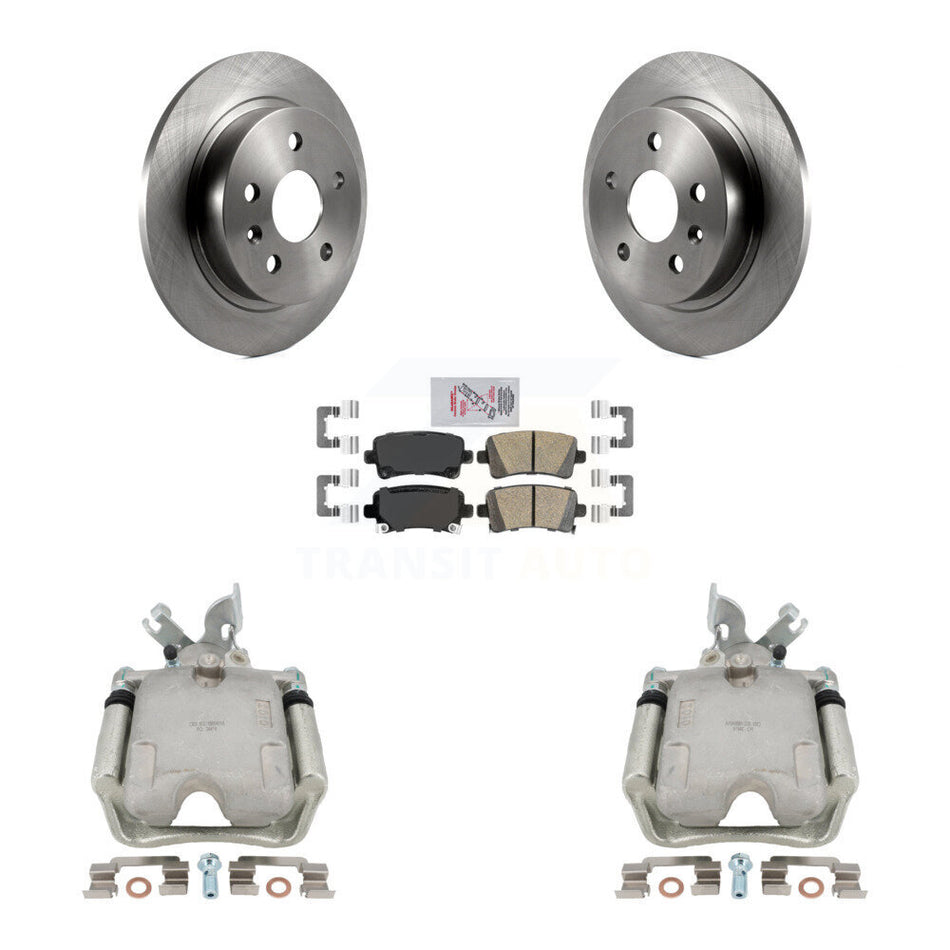 Rear Brake Caliper Rotor Ceramic Pad Kit For 2011-2016 Buick Regal 2.0L With Solid KC8-103280N