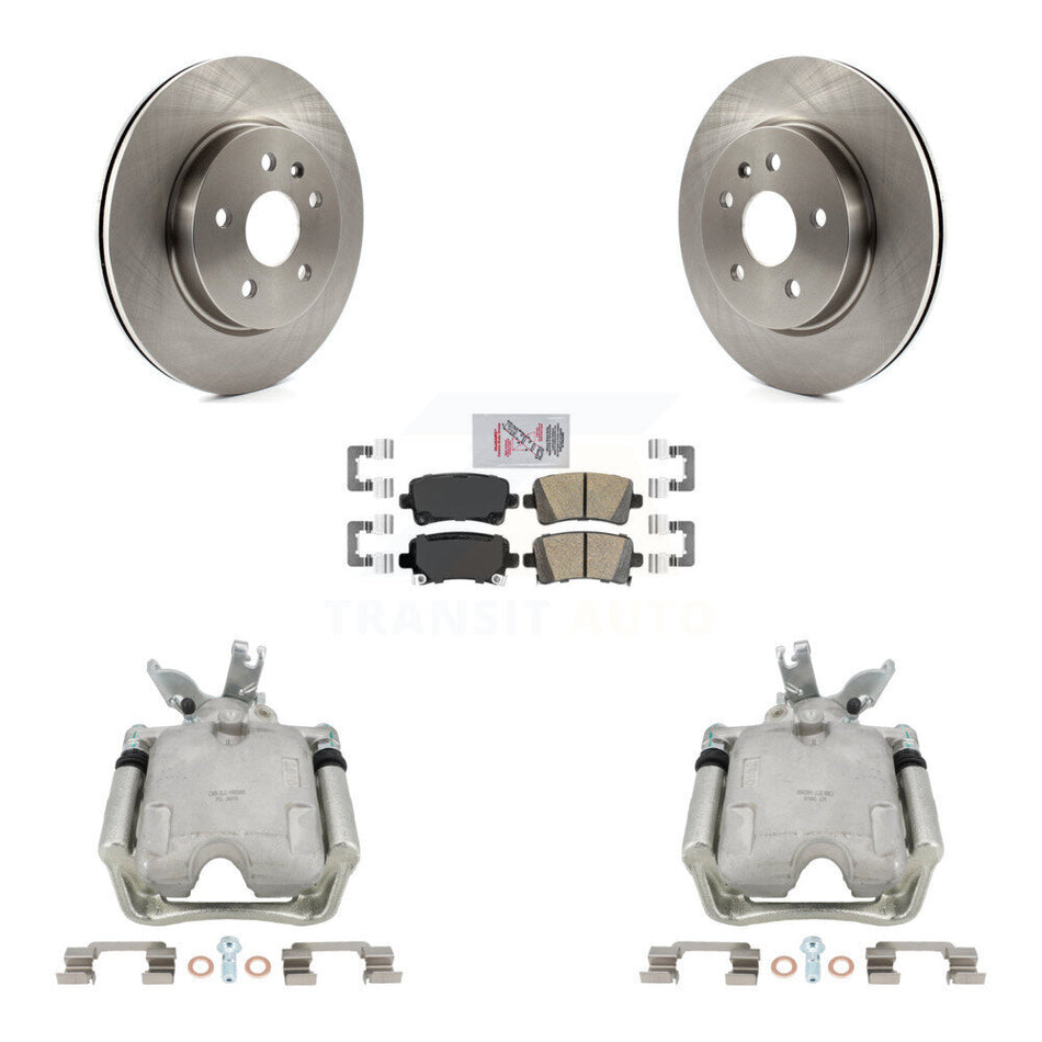 Rear Brake Caliper Rotors & Ceramic Pad Kit For Chevrolet Malibu With 17" Factory Wheels KC8-103282N