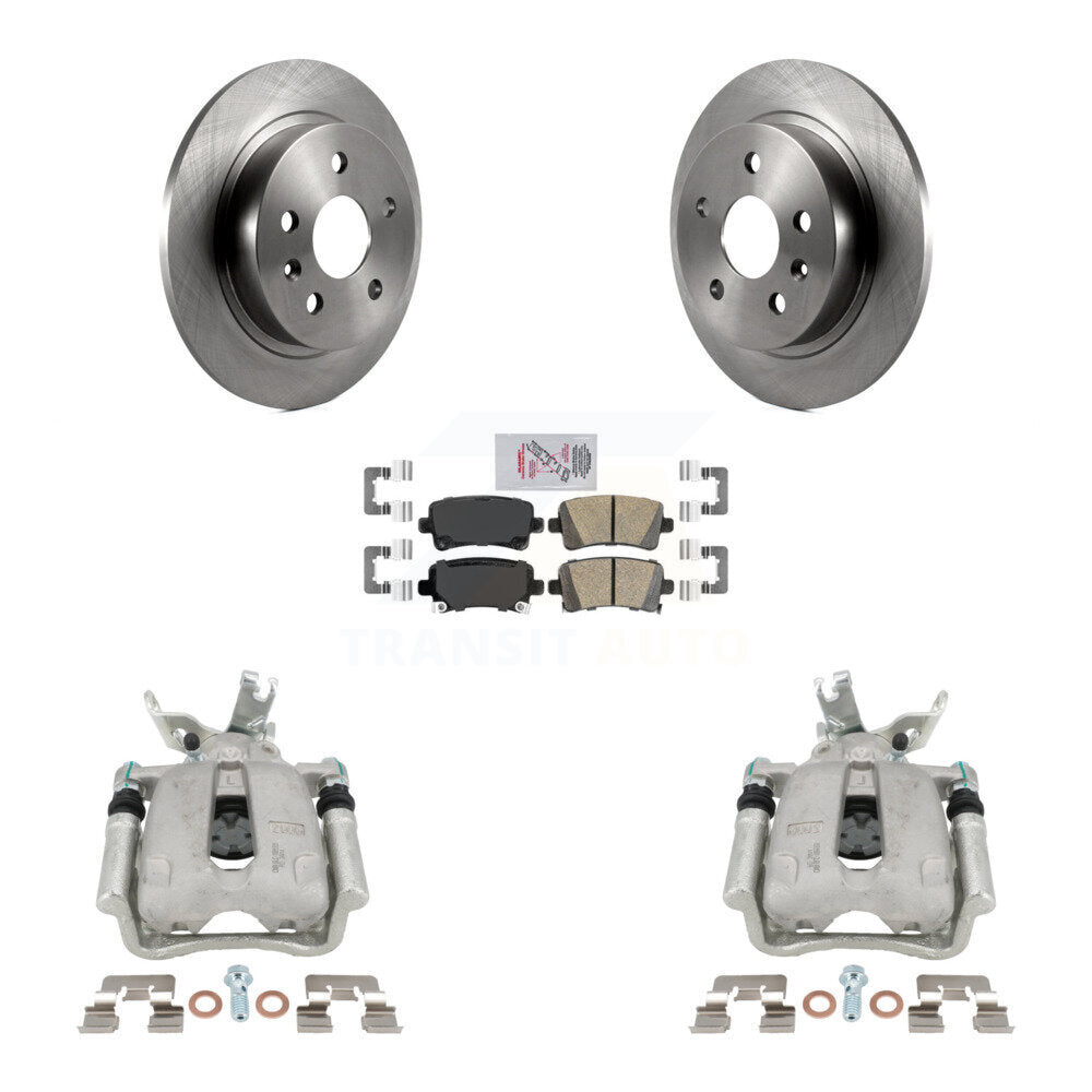 Rear Brake Caliper Rotors & Ceramic Pad Kit For Chevrolet Malibu With 16" Factory Wheels KC8-103284N