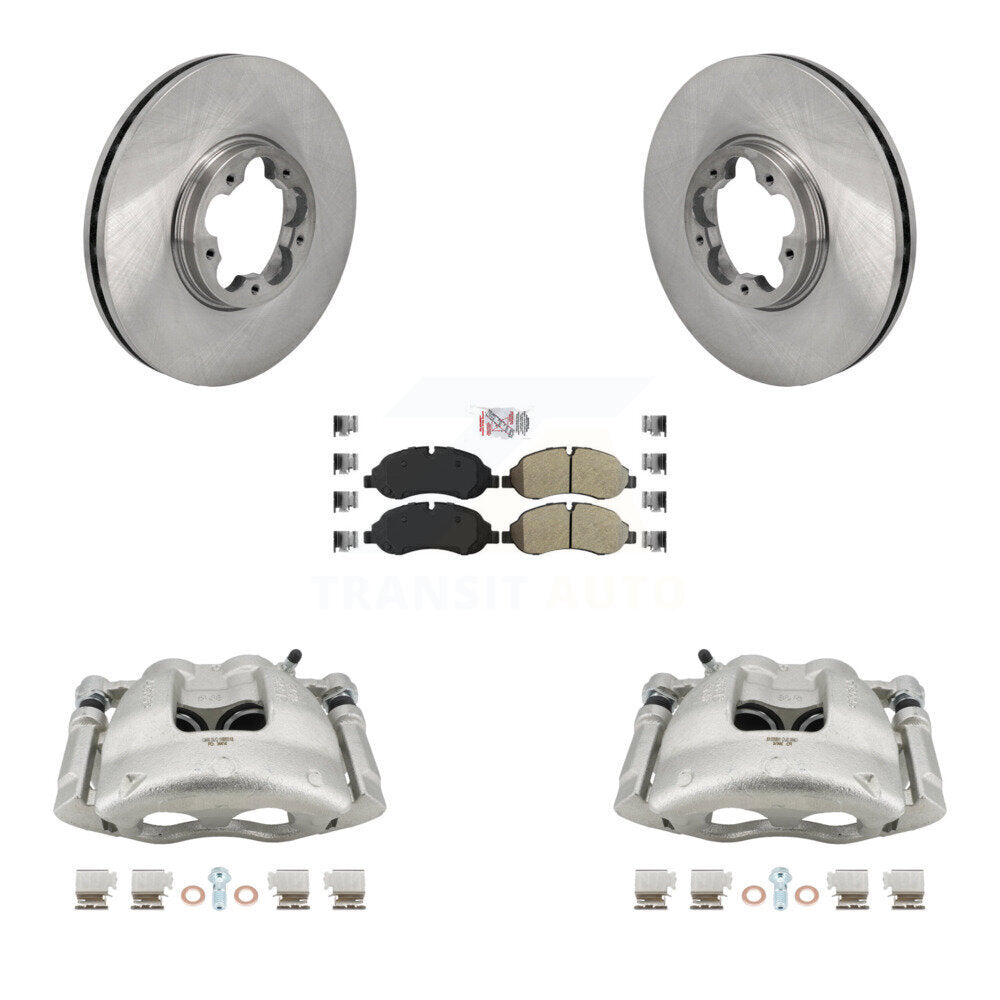 Front Disc Brake Caliper Rotors & Semi-Metallic Pad Kit For Ford Transit-250 Transit-150 KC8-103285N