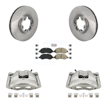 Front Disc Brake Caliper Rotors & Semi-Metallic Pad Kit For Ford Transit-250 Transit-150 KC8-103285N