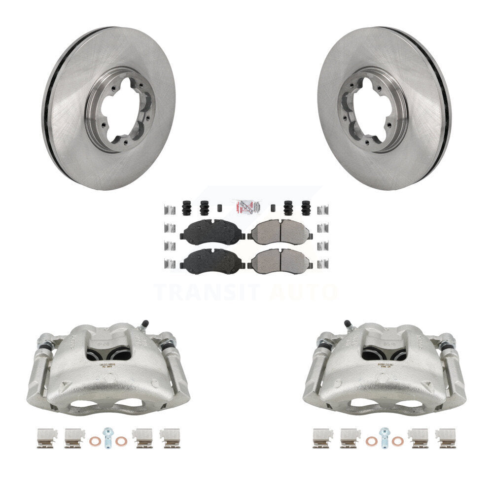 Front Disc Brake Caliper Rotors & Semi-Metallic Pad Kit For Ford Transit-250 Transit-150 KC8-103287N