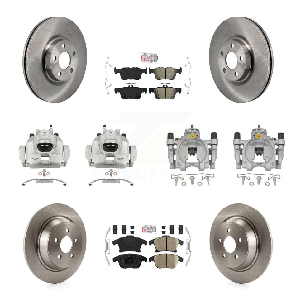 Front Rear Disc Brake Caliper Rotors And Ameribrakes Pads Kit (10Pc) For Lincoln MKZ KC8-103291N