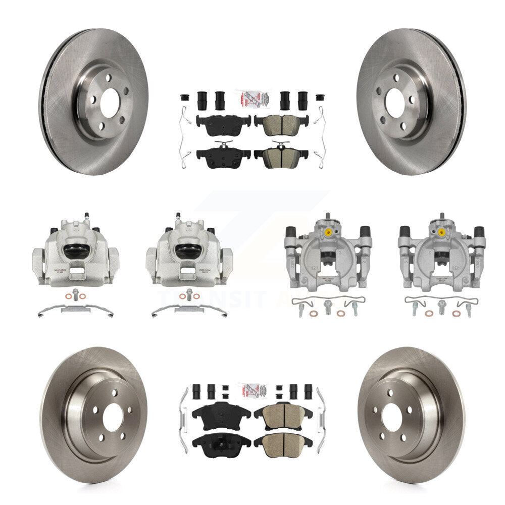 Front Rear Disc Brake Caliper Rotors And Ameribrakes Pads Kit (10Pc) For Lincoln MKZ KC8-103293N