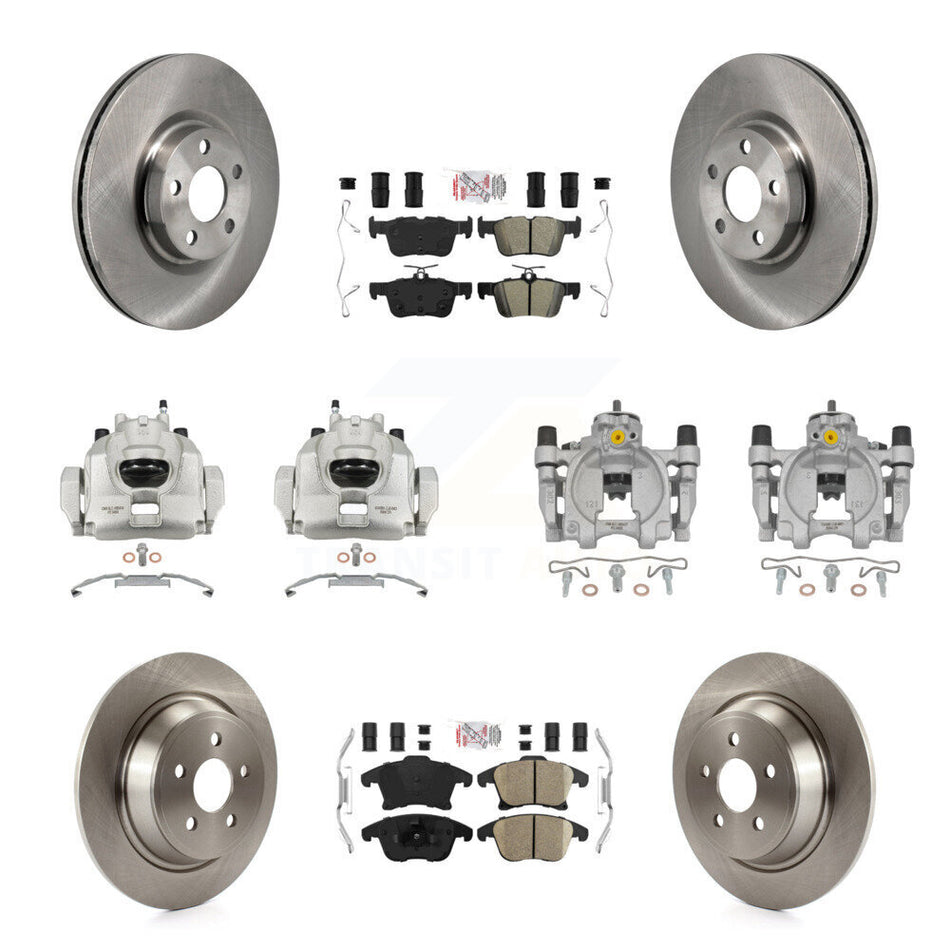 Front Rear Disc Brake Caliper Rotors And Ameribrakes Pads Kit (10Pc) For Lincoln MKZ KC8-103293N