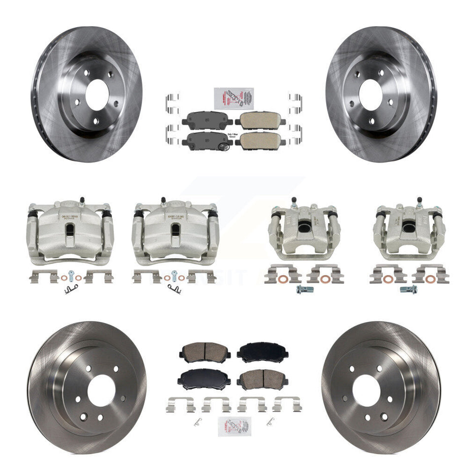 Front Rear Disc Brake Caliper Rotors And Ceramic Pads Kit (10Pc) For Nissan Rogue Select KC8-103295N
