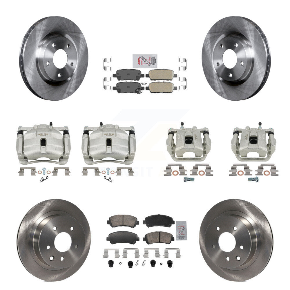 Front Rear Disc Brake Caliper Rotors And Ceramic Pads Kit (10Pc) For Nissan Rogue Select KC8-103296N