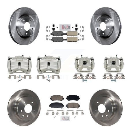 Front Rear Disc Brake Caliper Rotors And Ceramic Pads Kit (10Pc) For Nissan Rogue Select KC8-103297N
