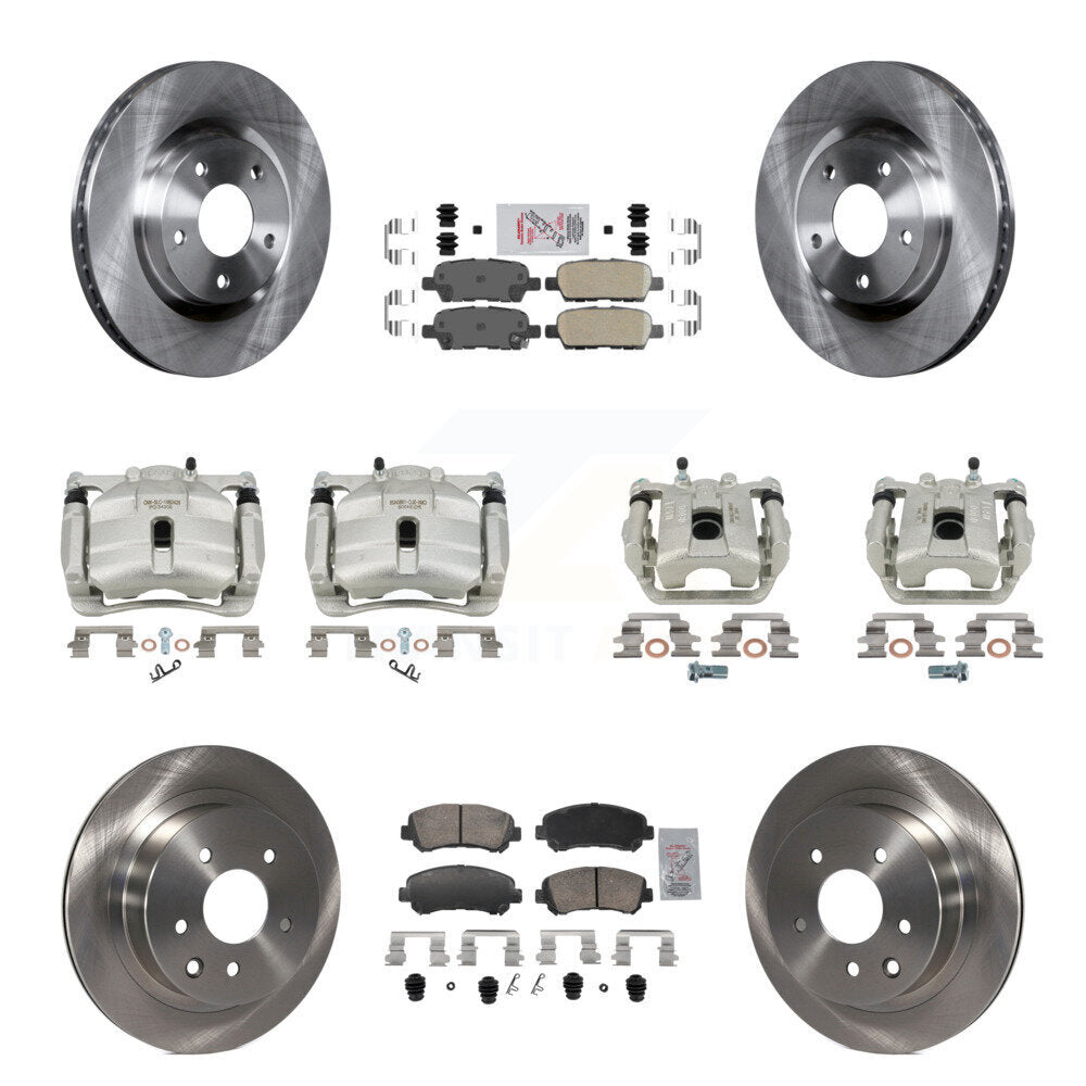 Front Rear Disc Brake Caliper Rotors And Ceramic Pads Kit (10Pc) For Nissan Rogue Select KC8-103298N