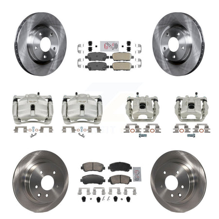 Front Rear Disc Brake Caliper Rotors And Ceramic Pads Kit (10Pc) For Nissan Rogue Select KC8-103298N