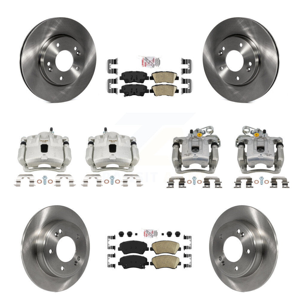 Front Rear Disc Brake Caliper Rotor And Ceramic Pad Kit (10Pc) For Hyundai Elantra Coupe KC8-103335N