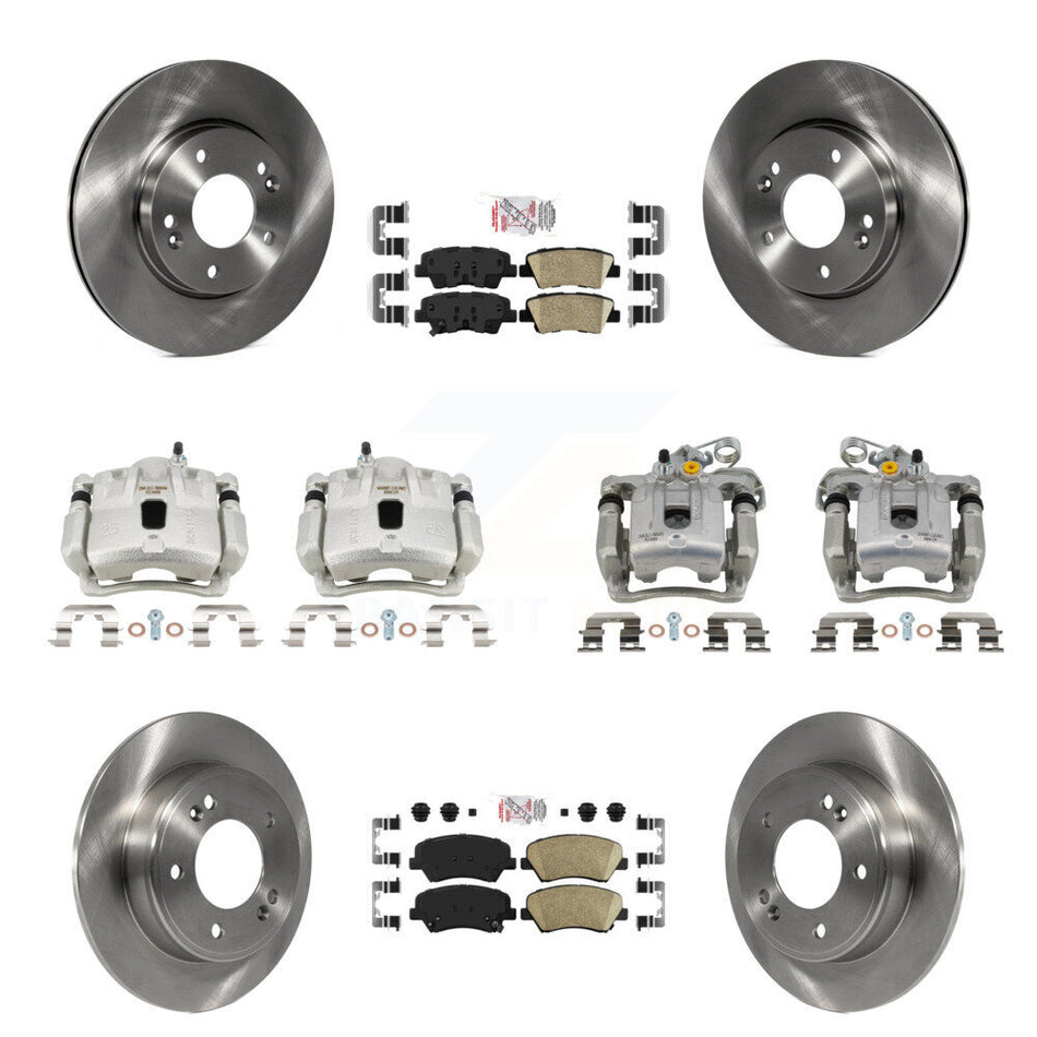 Front Rear Disc Brake Caliper Rotor And Ceramic Pad Kit (10Pc) For Hyundai Elantra Coupe KC8-103335N
