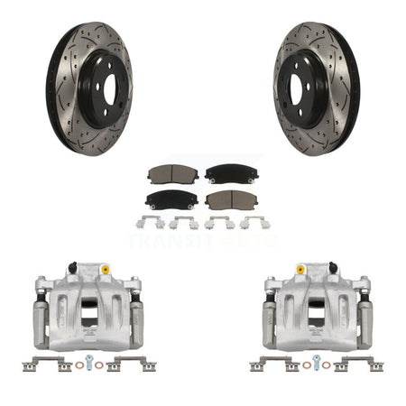 Front Brake Coat Caliper Drill Slot Rotor Ceramic Pad Kit For Dodge Chrysler 300 Charger KCD-100007C