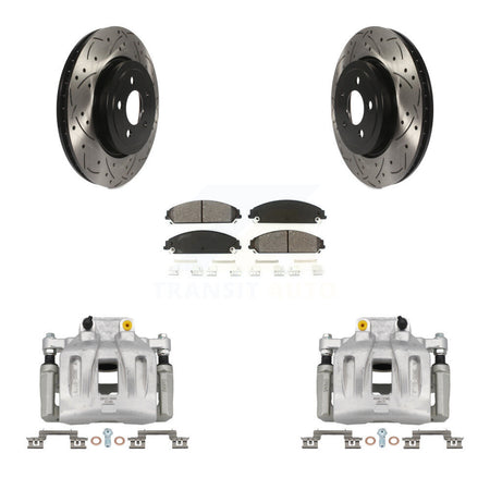 Front Brake Caliper Drill Slot Rotor Semi-Metallic Pad Kit For Chrysler 300 Dodge Magnum KCD-100048S