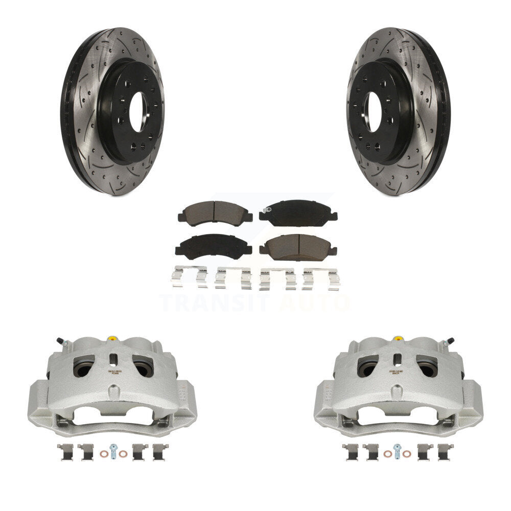 Front Brake Coat Caliper Drill Slot Rotor Ceramic Pad Kit For 2016 Chevrolet Suburban HD KCD-100081C