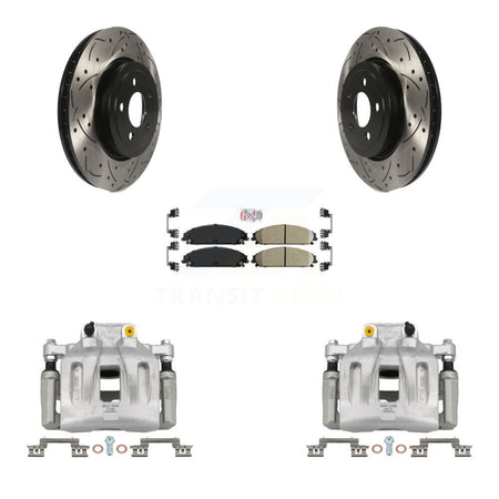 Front Brake Coat Caliper Drill Slot Rotor Ceramic Pad Kit For Chrysler 300 Dodge Charger KCD-100085N