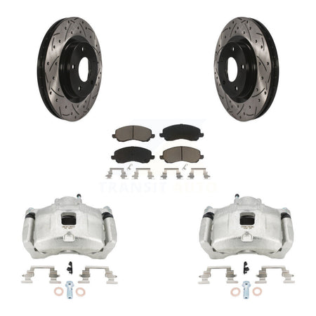 Front Brake Caliper Drill Slot Rotors Ceramic Pad Kit For Jeep Patriot Dodge Compass 200 KCD-100086C