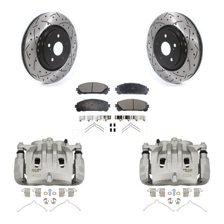 Front Brake Caliper Drill Slot Rotors Semi-Metallic Pad Kit For Lexus NX350h NX350 NX250 KCD-100099P