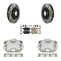 Front Disc Brake Coated Caliper Drilled Slotted Rotors And Ceramic Pads Kit For Chevrolet Cruze Buick Verano Volt Orlando KCD-100107N