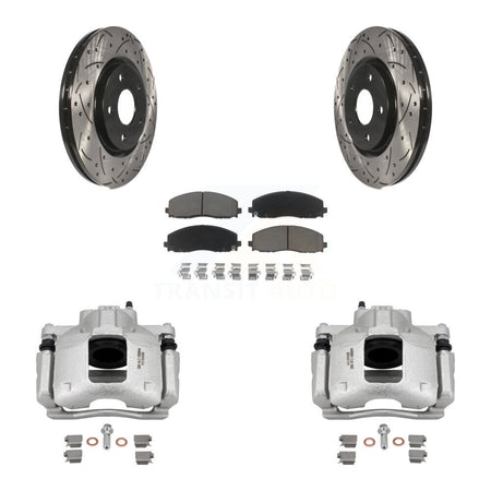 Front Brake Coat Caliper Drill Slot Rotors Ceramic Pad Kit For Volkswagen Routan Ram C/V KCD-100112C