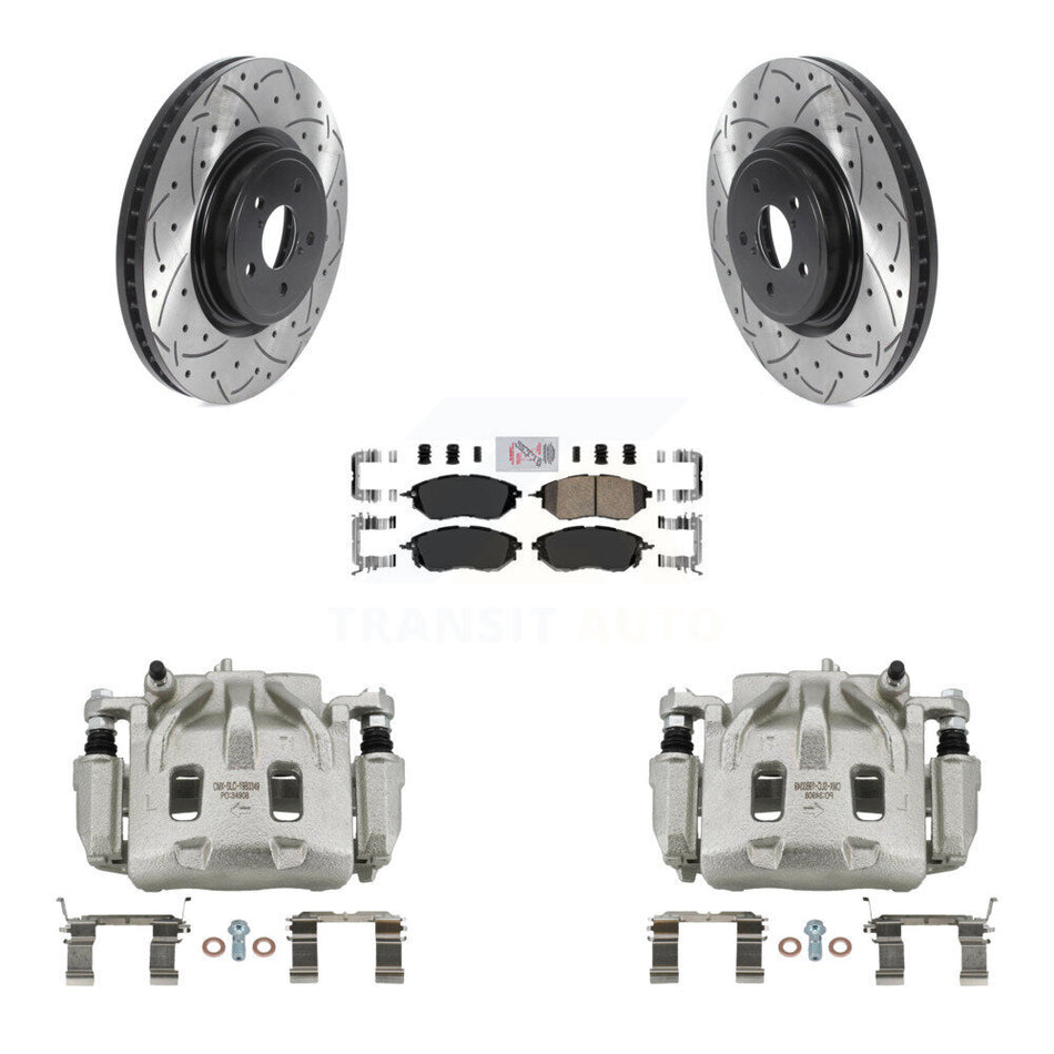 Front Brake Caliper Drill Slot Rotors Ceramic Pad Kit For Subaru Forester Outback Legacy KCD-100121N
