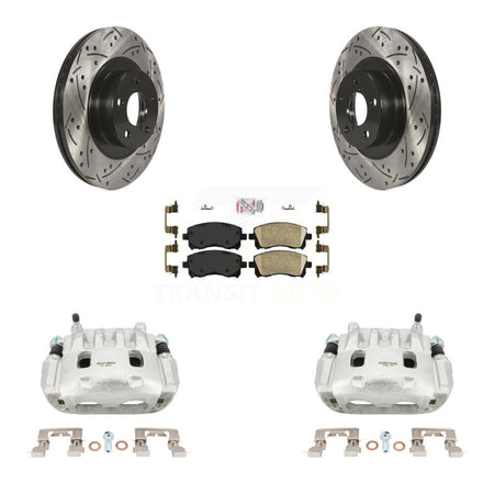 Front Brake Caliper Drill Slot Rotors Ceramic Pad Kit For 03 Subaru Impreza WRX To 06 02 KCD-100128N