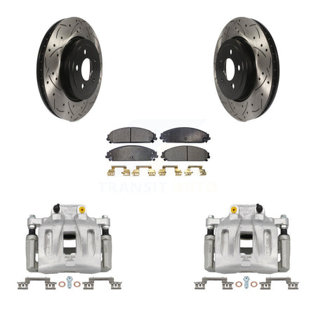 Front Brake Caliper Drill Slot Rotor Semi-Metallic Pad Kit For Chrysler 300 Dodge Magnum KCD-100128P