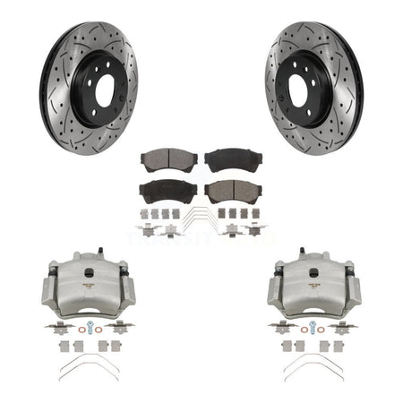 Front Brake Caliper Drill Slot Rotor Ceramic Pad Kit For Ford Fusion Mazda 6 Lincoln MKZ KCD-100135T