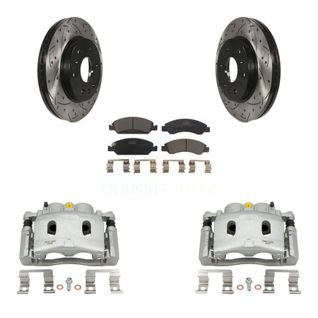 Front Brake Caliper Drill Slot Rotor Ceramic Pad Kit For Chevrolet GMC Silverado 1500 XL KCD-100167T