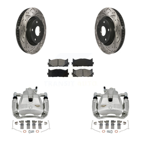 Front Brake Caliper Drill Slot Rotors Semi-Metallic Pad Kit For Toyota Camry Lexus ES350 KCD-100169S