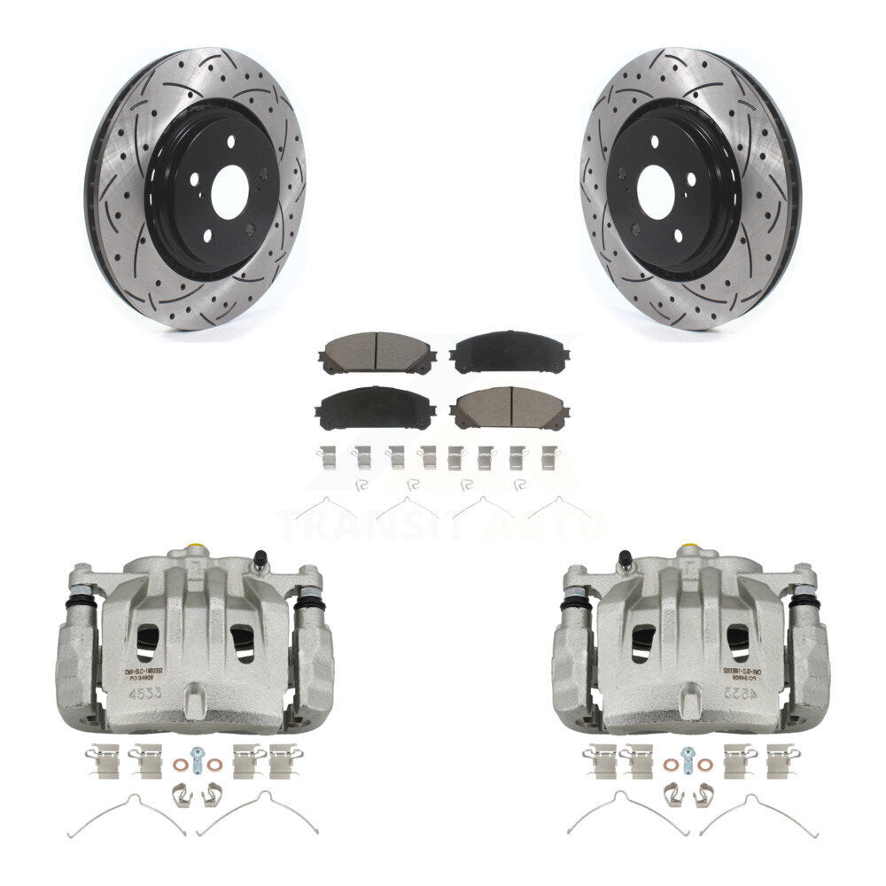 Front Brake Caliper Drilled Slot Rotor Ceramic Pad Kit For 2022 Lexus NX350h NX350 NX250 KCD-100195C