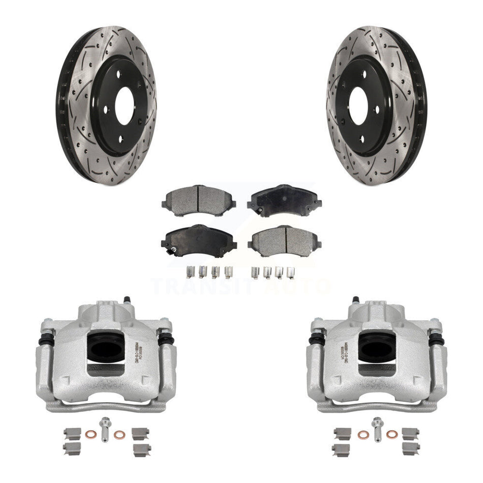 Front Brake Caliper Drill Slot Rotors Semi-Metallic Pad Kit For Dodge Grand Caravan Town KCD-100209P