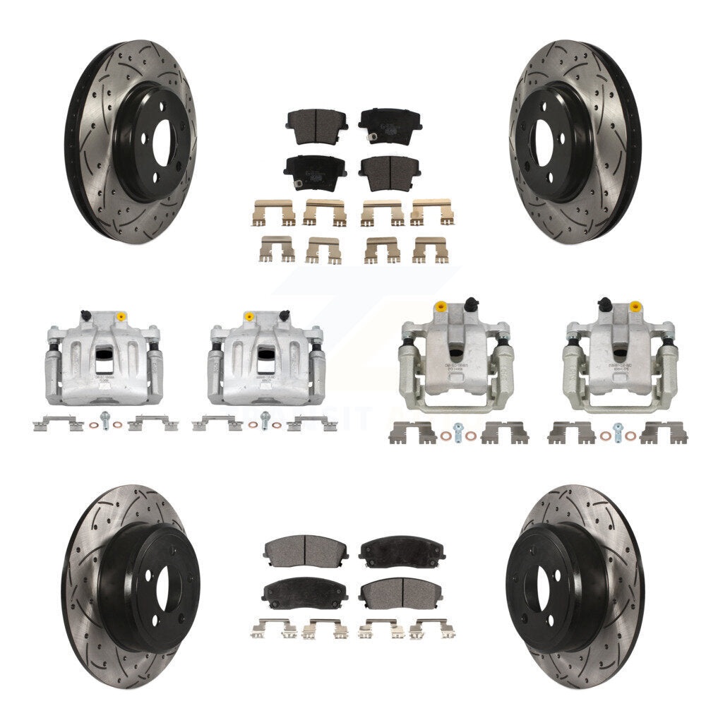 Front Rear Brake Caliper Drill Slot Rotors Ceramic Pad Kit (10Pc) For Chrysler 300 Dodge KCD-100219T