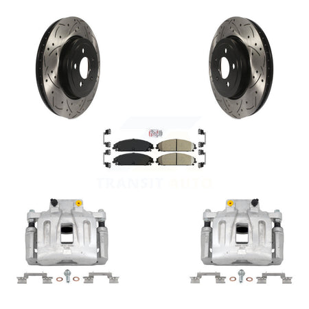 Front Brake Coat Caliper Drill Slot Rotor Ceramic Pad Kit For Chrysler 300 Dodge Charger KCD-100248N