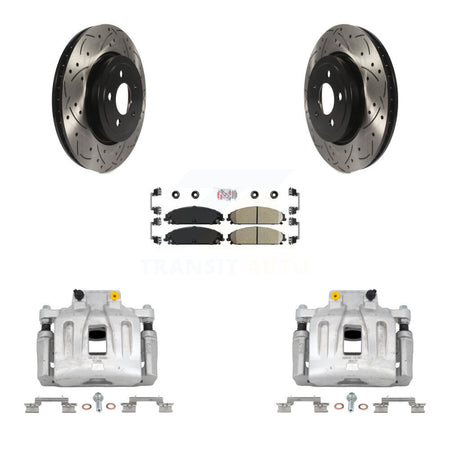 Front Brake Coat Caliper Drill Slot Rotor Ceramic Pad Kit For Chrysler 300 Dodge Charger KCD-100249N
