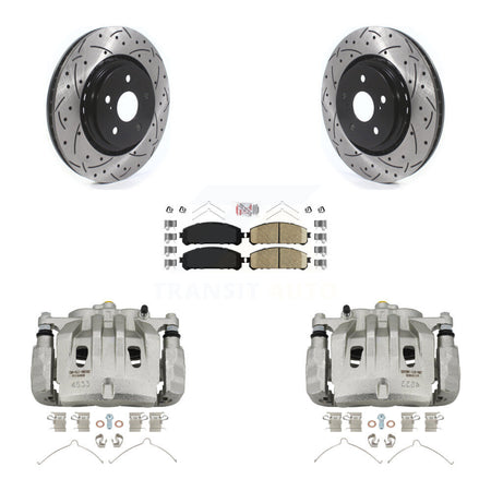 Front Brake Caliper Drilled Slot Rotor Ceramic Pad Kit For 2022 Lexus NX350h NX350 NX250 KCD-100253N