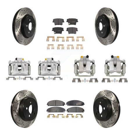 Front Rear Brake Caliper Drill Slot Rotors Semi-Metallic Pad Kit (10Pc) For Chrysler 300 KCD-100259P