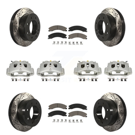 Front Rear Brake Caliper Drill Slot Rotors Ceramic Pad Kit (10Pc) For GMC Chevrolet 2500 KCD-100276C